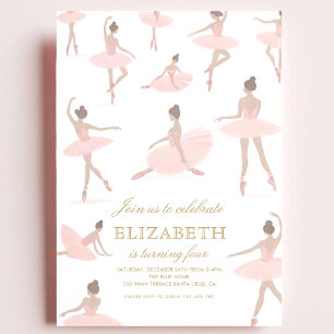 Invitation d'anniversaire Ballerina Pink