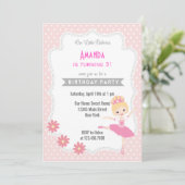 Invitation d'anniversaire Ballerina Sweet Pink (Debout devant)