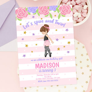 Invitation d'anniversaire Ballerina / Tutu Invitat