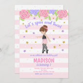 Invitation d'anniversaire Ballerina / Tutu Invitat (Devant / Derrière)