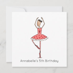 Invitation d'anniversaire Ballerine personnalisée