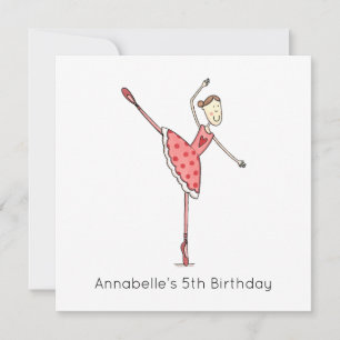 Invitation d'anniversaire Ballerine personnalisée