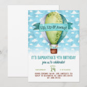 Invitation d'anniversaire ballon à air (Devant / Derrière)