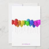 Invitation d'anniversaire Ballons Arc-en-ciel (Dos)