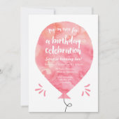 Invitation d'anniversaire | Ballotte rose Aquarell (Devant)