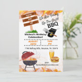 Invitation d'anniversaire barbecue pour allumer le (Debout devant)