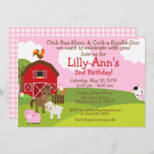 Invitation d'anniversaire Barnyard (Devant / Derrière)