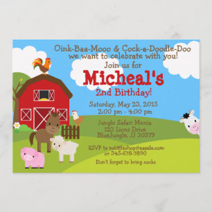 Invitation d'anniversaire Barnyard