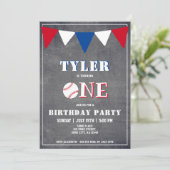 Invitation d'anniversaire baseball garçon 1er anni (Debout devant)