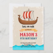 Invitation d'anniversaire bateau de navire (Devant)