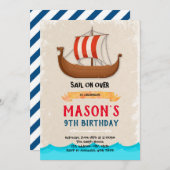 Invitation d'anniversaire bateau de navire (Devant / Derrière)