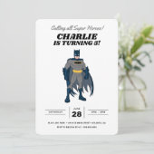 Invitation d'anniversaire Batman Super Hero (Debout devant)
