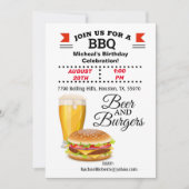 Invitation D'Anniversaire BBQ Bière Et Burgers (Devant)
