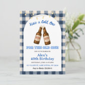 Invitation d'anniversaire BBQ Blue Gingham Grill a (Debout devant)