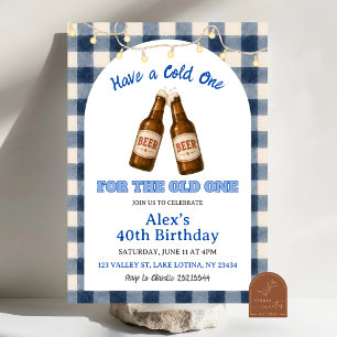 Invitation d'anniversaire BBQ Blue Gingham Grill a