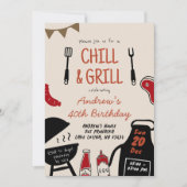 Invitation d'anniversaire BBQ Chill and Grill mini (Devant)