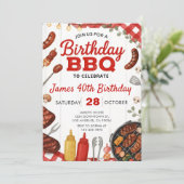Invitation d'anniversaire BBQ : Fête de grillade à (Debout devant)