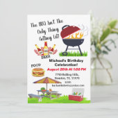 Invitation d'anniversaire BBQ Pas Seule Chose Qui (Debout devant)