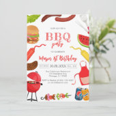 Invitation d'anniversaire BBQ pour enfants (Debout devant)