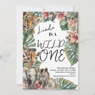 Invitation d'anniversaire Bébé Animaux Sauvages Aq