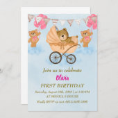 Invitation d'anniversaire - Bébé simple et doux (Devant / Derrière)
