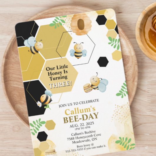 Invitation d'anniversaire Bee-Day