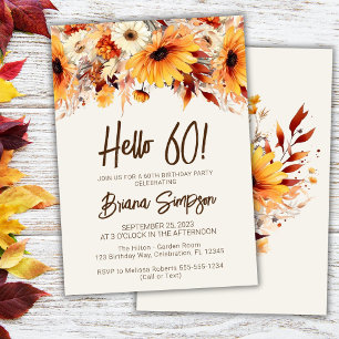 Invitation d'anniversaire beige Floral automne pou