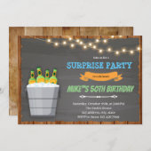Invitation d'anniversaire bière à seau (Devant / Derrière)