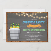 Invitation d'anniversaire bière au seau (Devant)