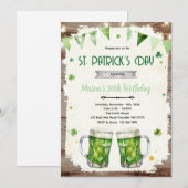 Invitation d'anniversaire bière St Patrick's Day (Devant / Derrière)