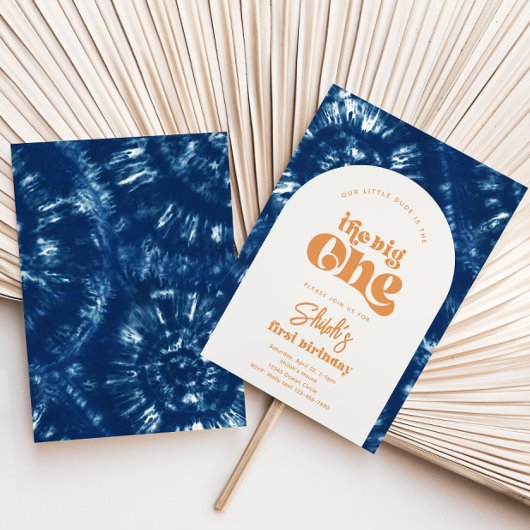 Invitation d'anniversaire Big One | Tie Dye Invita