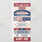 Invitation d'anniversaire billet de baseball (Devant)