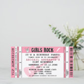 INVITATION D'ANNIVERSAIRE BILLET DE CONCERT Filles (Debout devant)