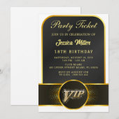 Invitation d'anniversaire billet de fête VIP (Devant / Derrière)