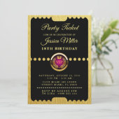 Invitation d'anniversaire billet de fête VIP (Debout devant)