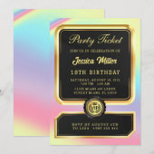Invitation d'anniversaire billet de fête VIP (Devant / Derrière)