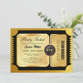 Invitation d'anniversaire billet de fête VIP Luxe (Debout devant)