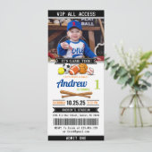 Invitation d'anniversaire Billet de Sport de Toute (Debout devant)