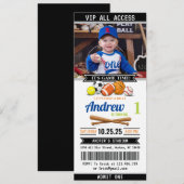 Invitation d'anniversaire Billet de Sport de Toute (Devant / Derrière)