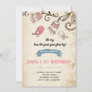 Invitation d'anniversaire Birdies
