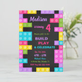 Invitation d'anniversaire Black Bricks (Debout devant)