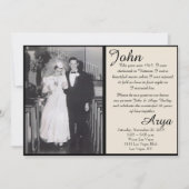 Invitation d'anniversaire Black & Ivory 50 ans d'a (Devant)
