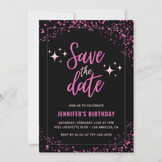 Invitation d'anniversaire Black Pink 61e anniversa (Devant)