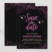 Invitation d'anniversaire Black Pink 61e anniversa (Devant / Derrière)