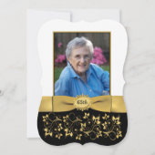 Invitation d'anniversaire Black, White, Gold 65th  (Devant)