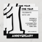 Invitation d'anniversaire blanche numéro 1 Idiot (Devant / Derrière)