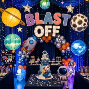 Invitation d'anniversaire Blast Off Space pour gar