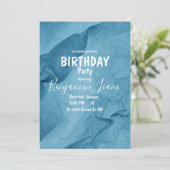 Invitation d'anniversaire bleu (Debout devant)