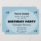 Invitation d'anniversaire bleu (Devant / Derrière)