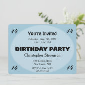 Invitation d'anniversaire bleu (Debout devant)